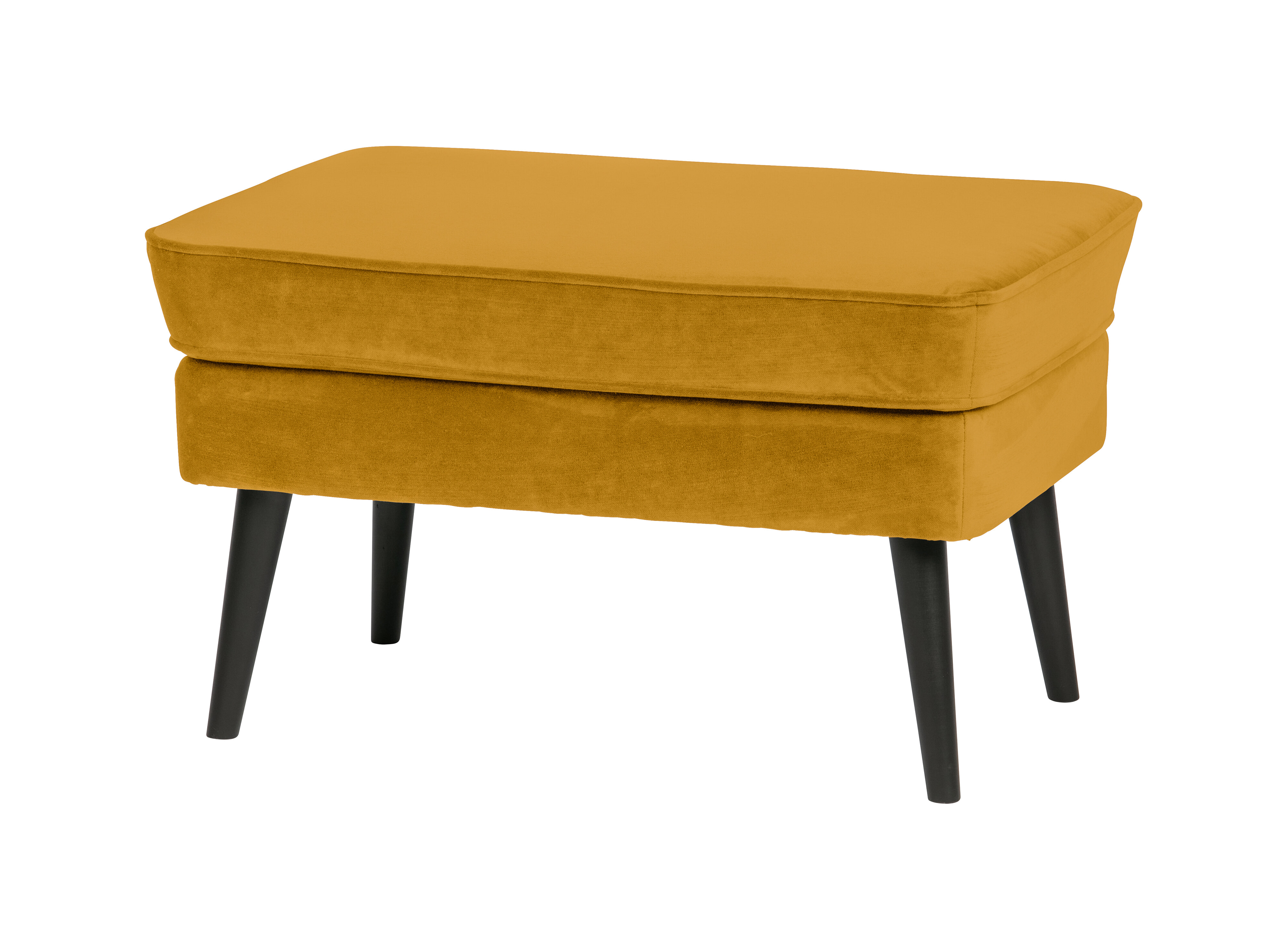 WOOOD Hocker 'Rocco' Velvet, kleur Oker WOOOD Hocker 'Rocco' Velvet, kleur Oker