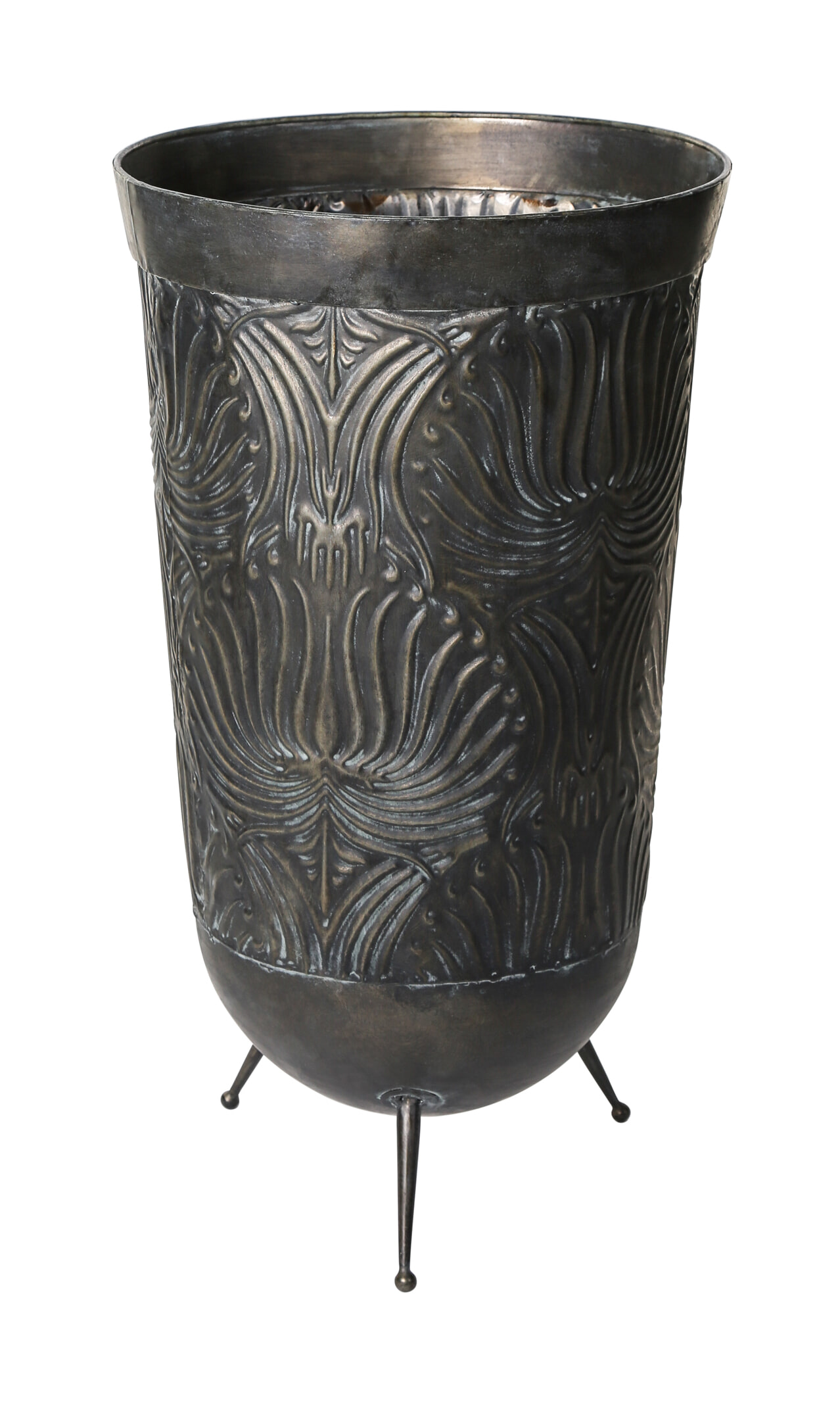 PTMD Plantenbak 'Doris', Metaal, 57.5 x 32cm, kleur Grijs PTMD Plantenbak 'Doris', Metaal, 57.5 x 32cm, kleur Grijs