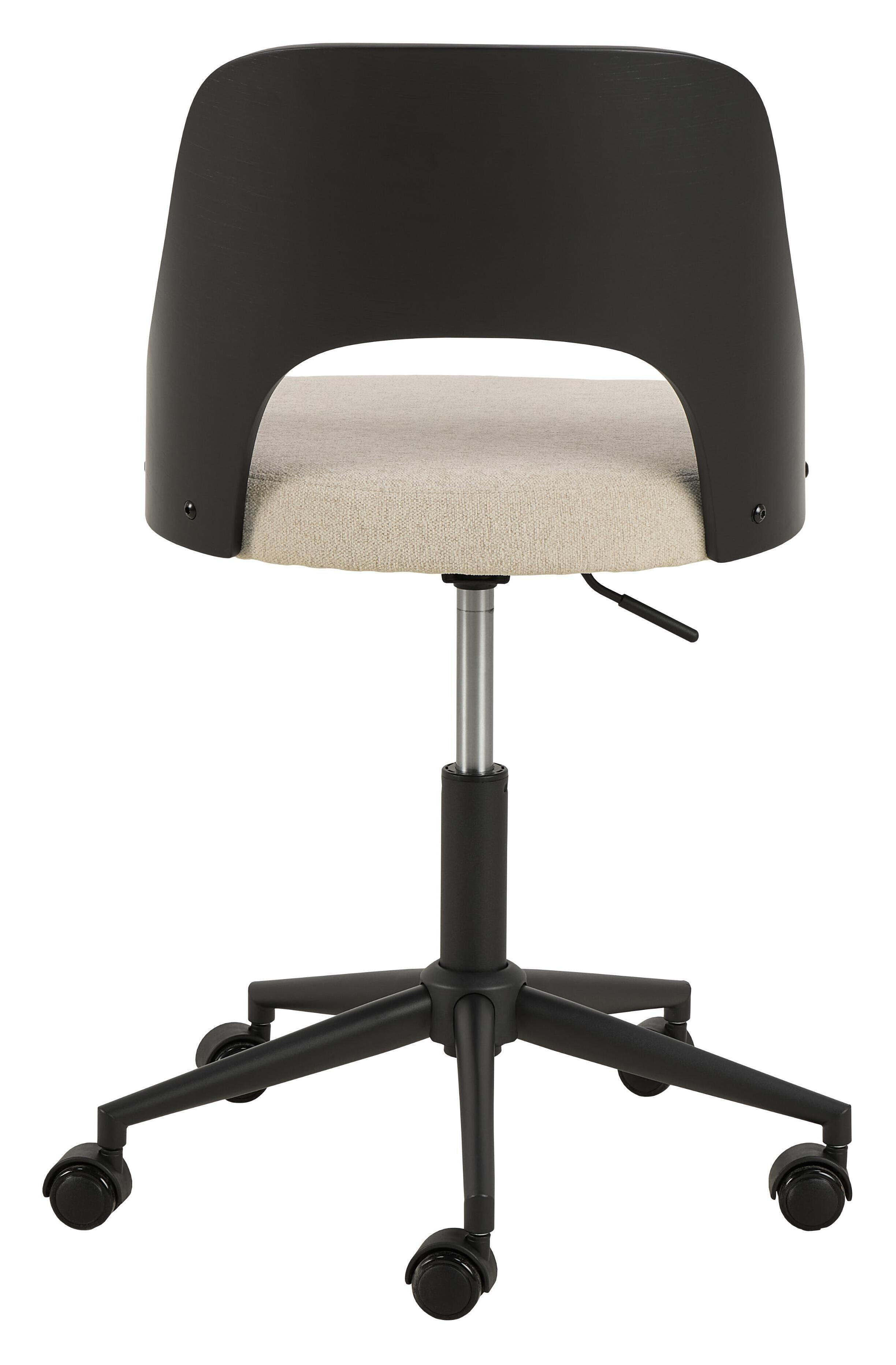 Bendt Bureaustoel 'Vila' Eiken en chenille, kleur Beige/Zwart