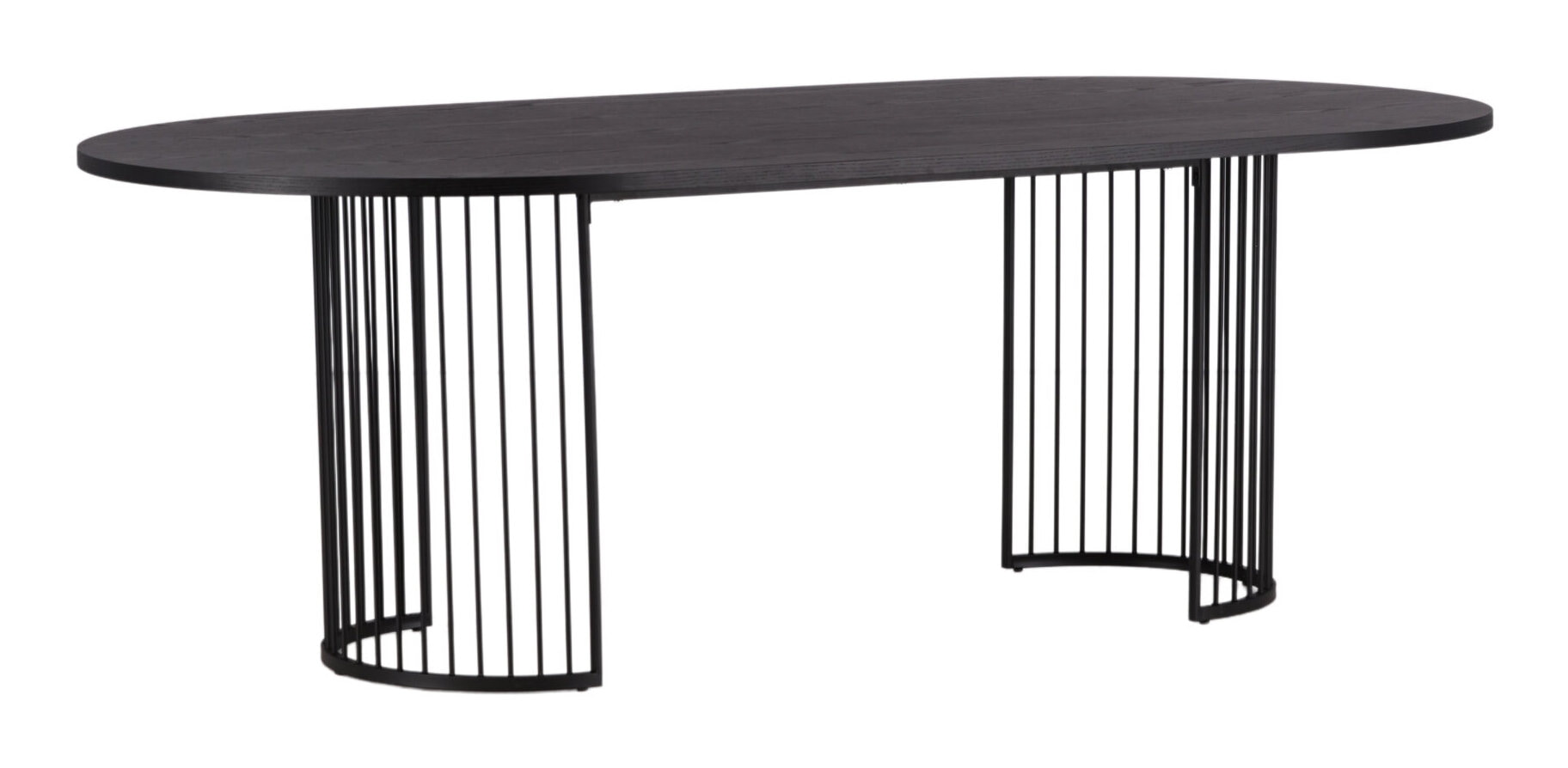Nohr Ovale Eettafel 'Emmauel' MDF, 220 x 110cm, kleur Zwart