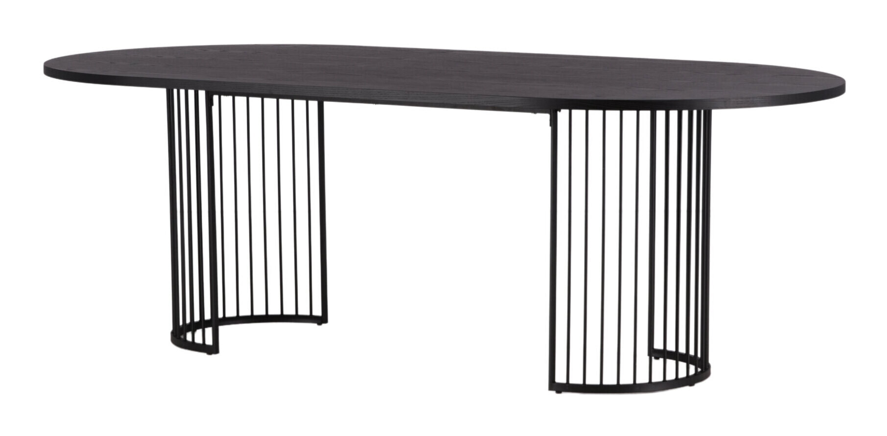 Nohr Ovale Eettafel 'Emmauel' MDF, 220 x 110cm, kleur Zwart