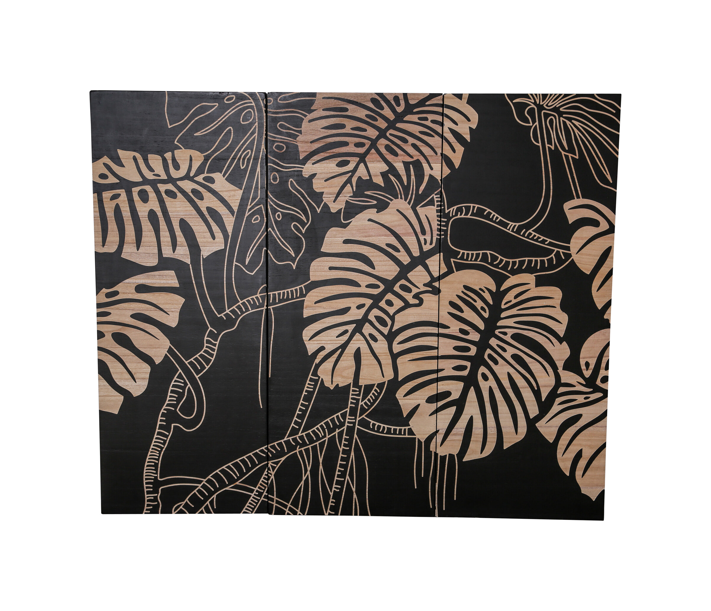PTMD Wandpaneel 'Neron Leaves', Hout, 120 x 145cm, kleur Bruin PTMD Wandpaneel 'Neron Leaves', Hout, 120 x 145cm, kleur Bruin