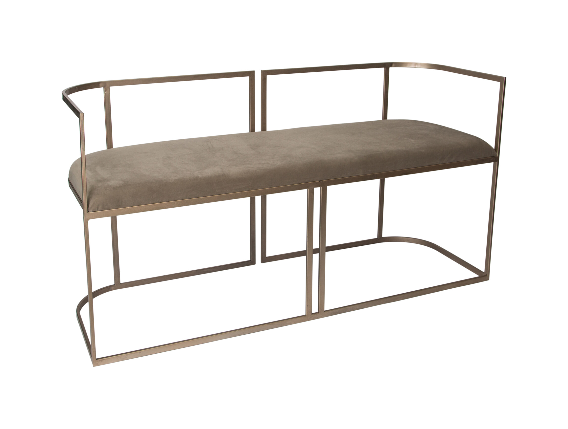 PTMD Halbankje 'Wire', IJzer en Velvet, 140 x 73 x 47cm, kleur Zilver PTMD Halbankje 'Wire', IJzer en Velvet, 140 x 73 x 47cm, kleur Zilver