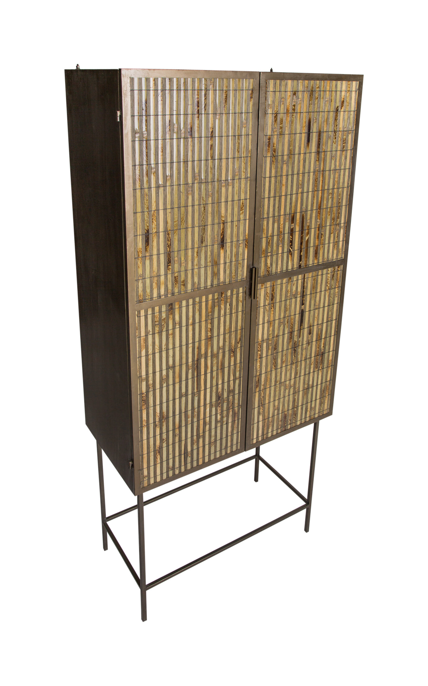 PTMD Opbergkast 'Metal', Bamboe, 178 x 43.5 x 81.5cm, kleur Bruin PTMD Opbergkast 'Metal', Bamboe, 178 x 43.5 x 81.5cm, kleur Bruin