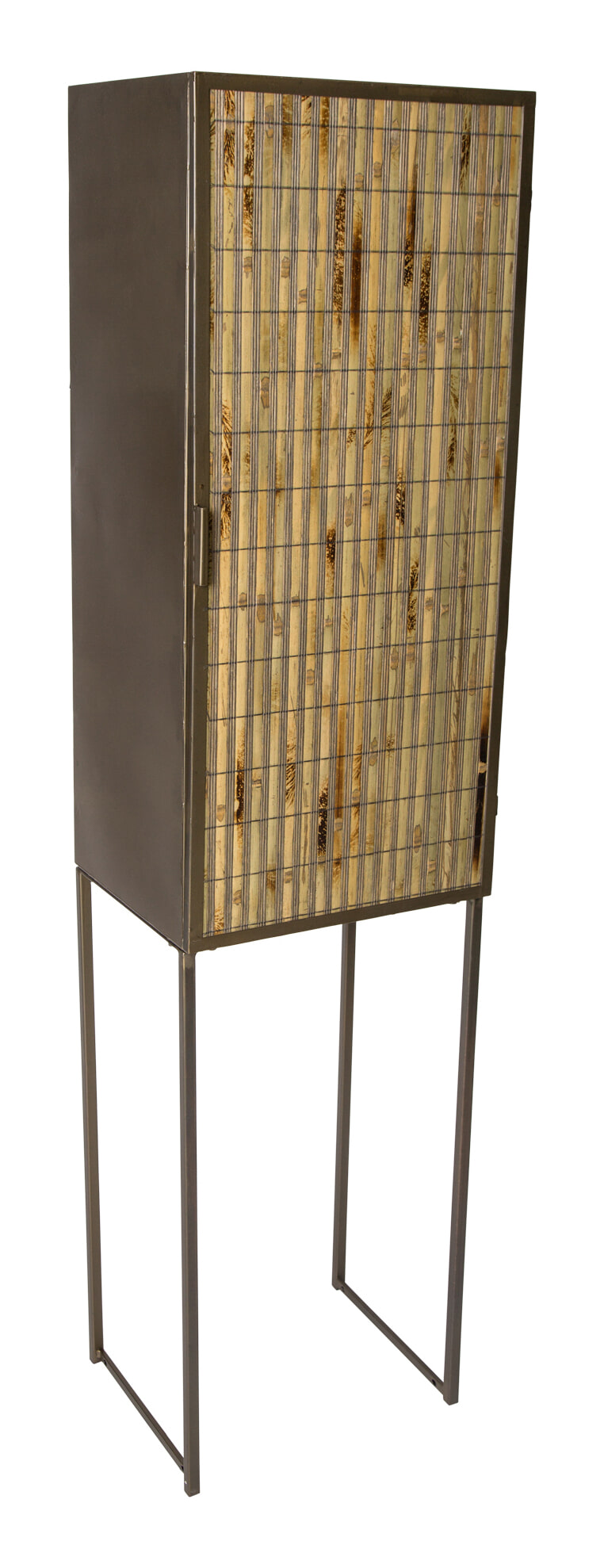 PTMD Opbergkast 'Metal', Bamboe, 98 x 37 x 53.5cm, kleur Bruin PTMD Opbergkast 'Metal', Bamboe, 98 x 37 x 53.5cm, kleur Bruin