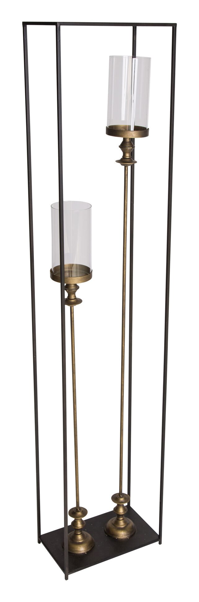 PTMD Kandelaar 'Xira', Metaal en Glas, 140 x 30 x 18cm, kleur Goud PTMD Kandelaar 'Xira', Metaal en Glas, 140 x 30 x 18cm, kleur Goud