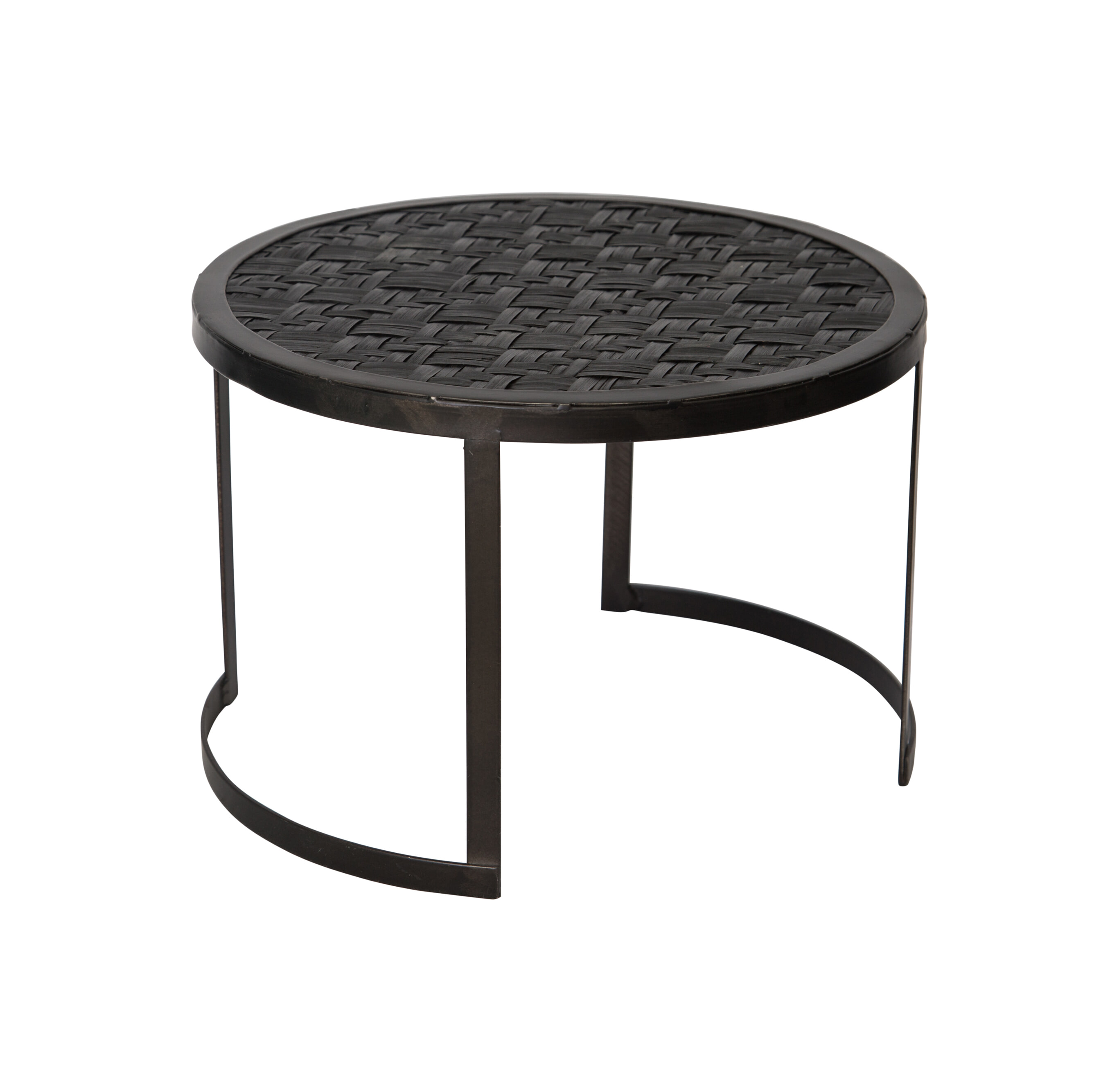 PTMD Bijzettafel 'Alex', Metaal en Rotan, 26.5 x 18cm, kleur Zwart PTMD Bijzettafel 'Alex', Metaal en Rotan, 26.5 x 18cm, kleur Zwart