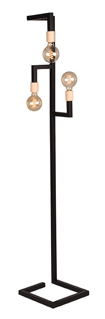 LABEL51 Vloerlamp 'Loco', Metaal, 3 lamps, kleur Zwart