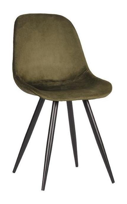 LABEL51 Eetkamerstoel 'Capri', Fluweel, kleur Groen