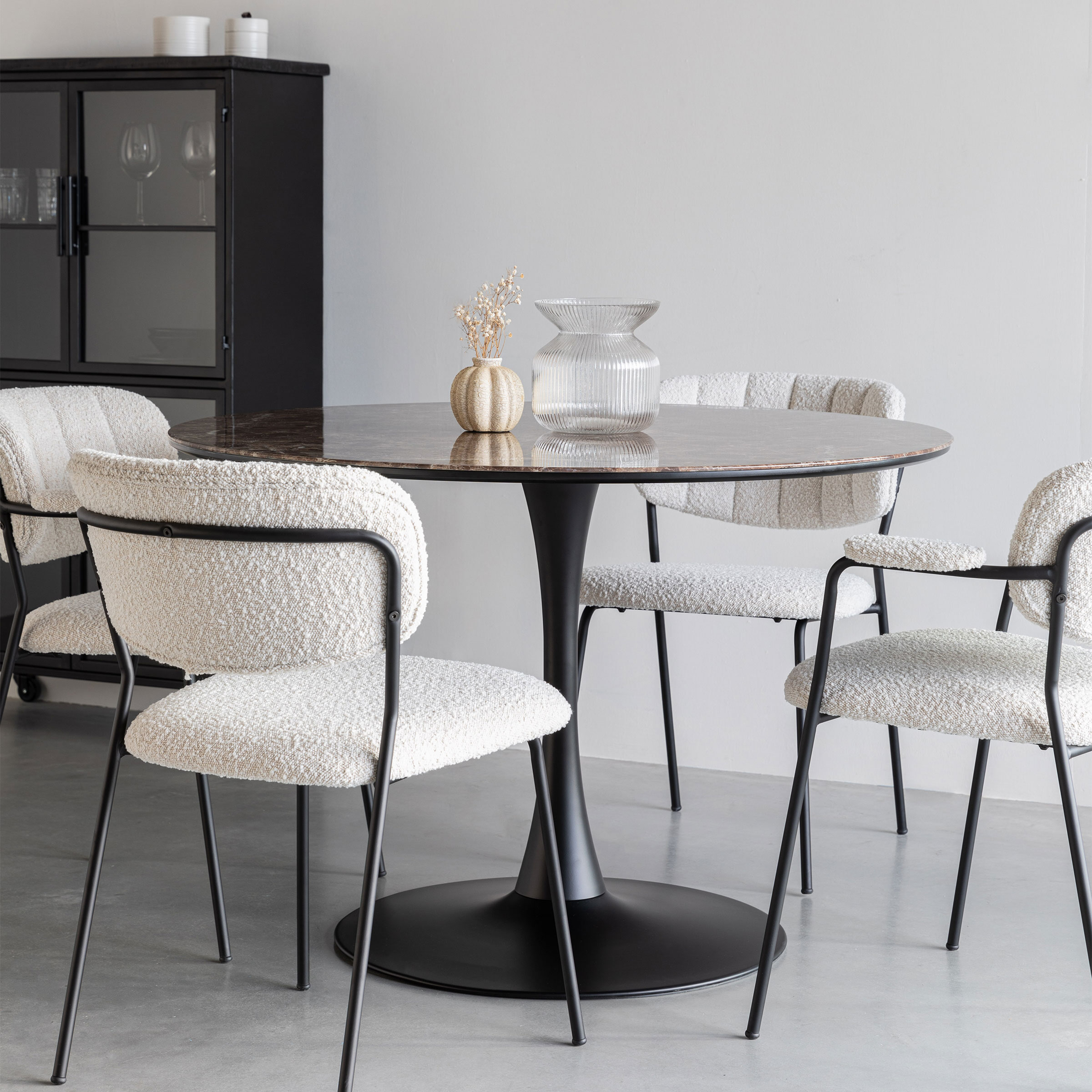 ZILT Ronde Eettafel 'Trisha' Marmerlook, 110cm