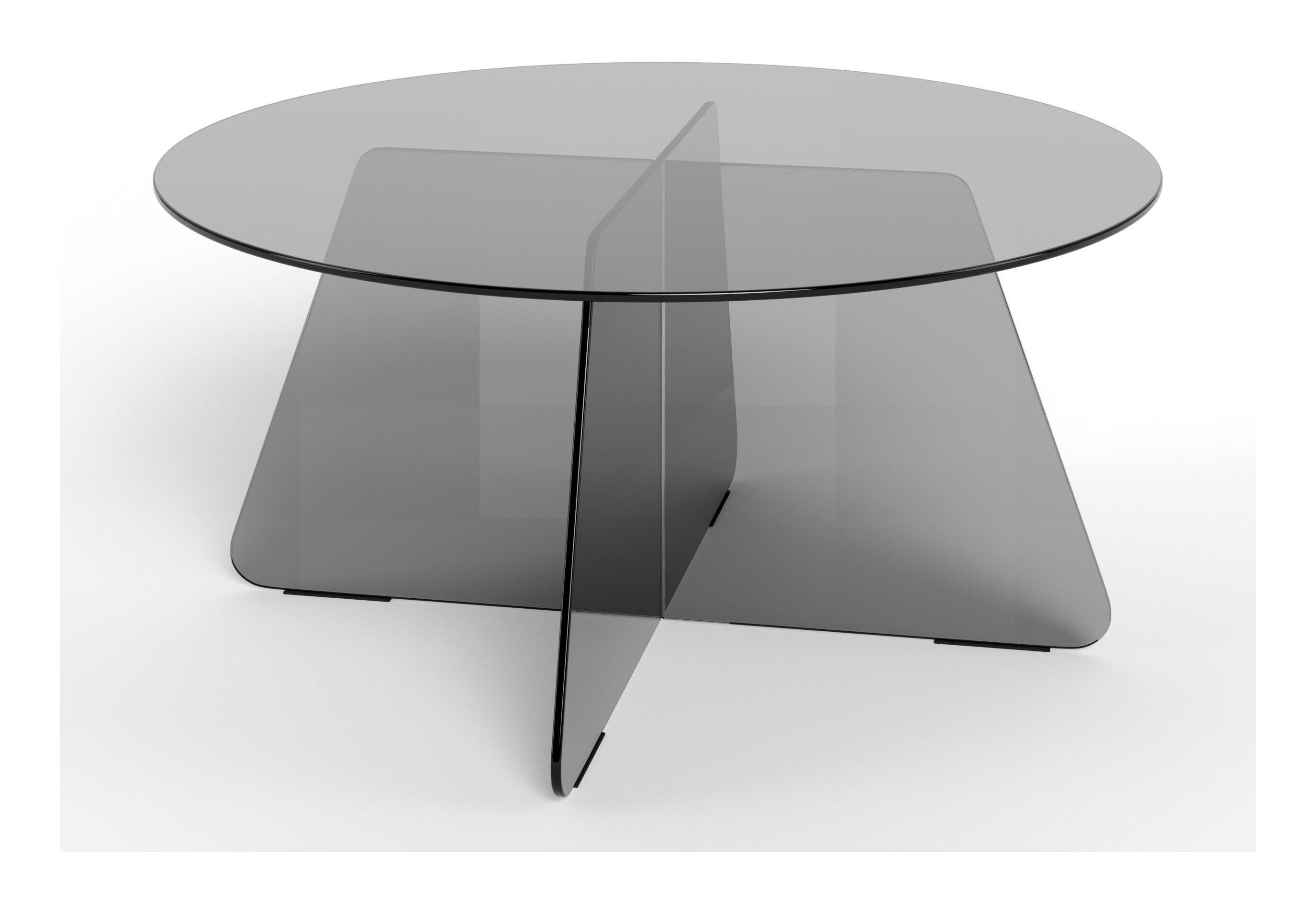 Bendt Ronde Salontafel Coutney Glas, 80cm - Grijs