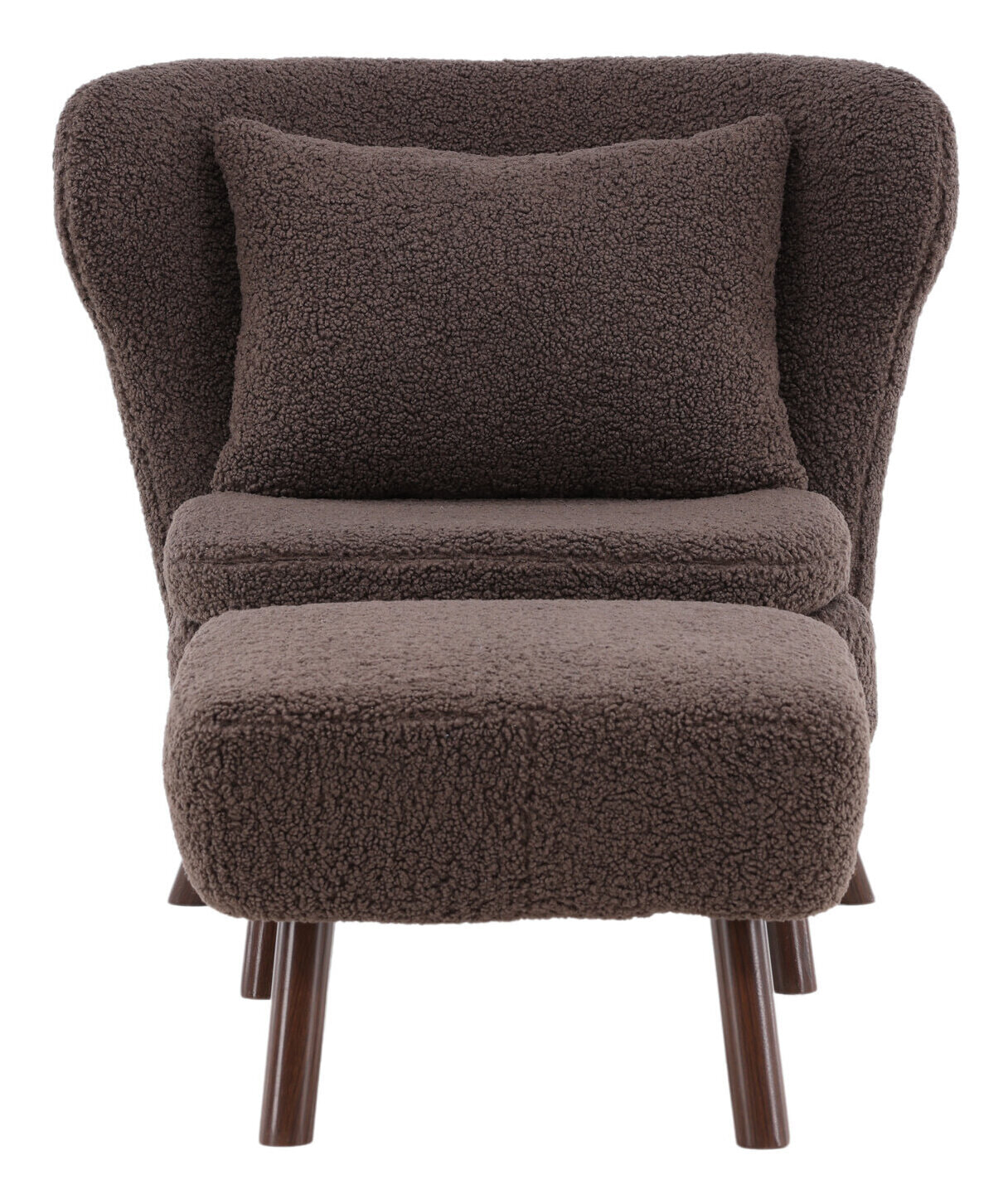 Nohr Fauteuil 'Demone' Met voetenbank, Teddy, kleur Bruin