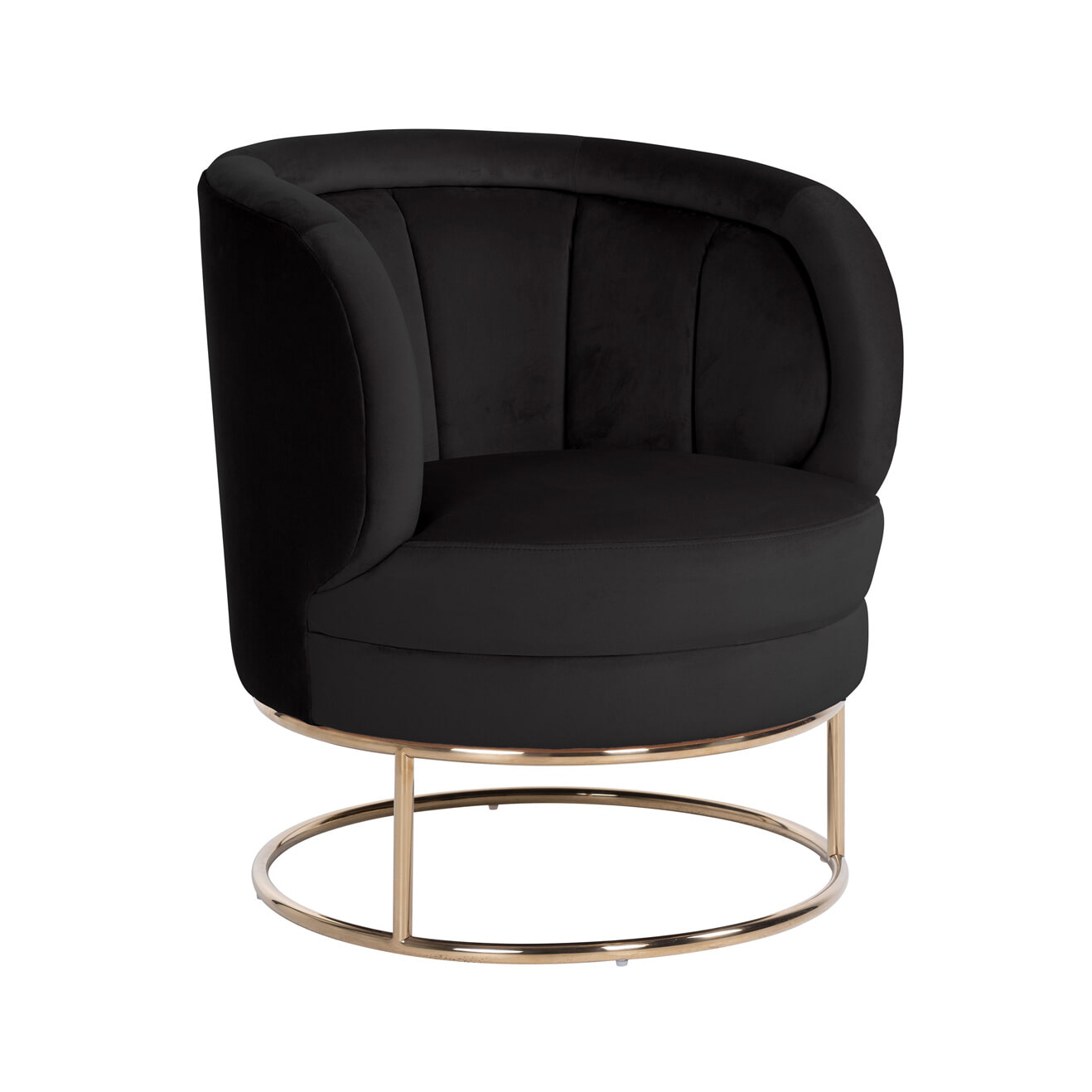 Richmond Fauteuil 'Felicia' Velvet, kleur Zwart / Goud Richmond Fauteuil 'Felicia' Velvet, kleur Zwart / Goud