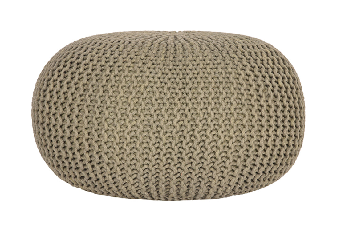 LABEL51 Poef 'Knitted', 70 x 35cm, kleur Groen LABEL51 Poef 'Knitted', 70 x 35cm, kleur Groen