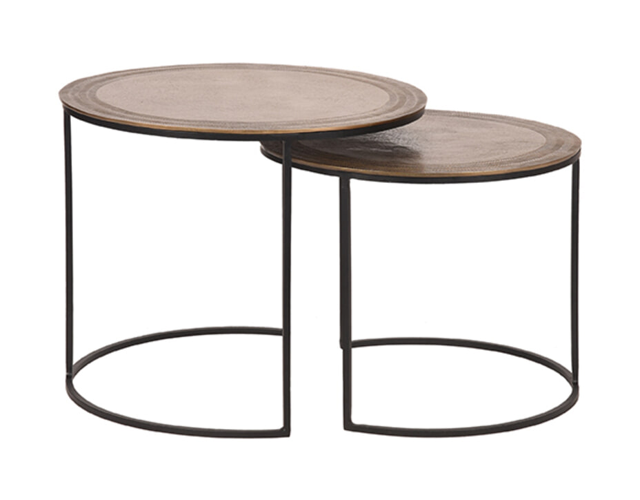 LABEL51 Salontafel 'Circle', 55 x 45cm, Set van 2, kleur Goud LABEL51 Salontafel 'Circle', 55 x 45cm, Set van 2, kleur Goud
