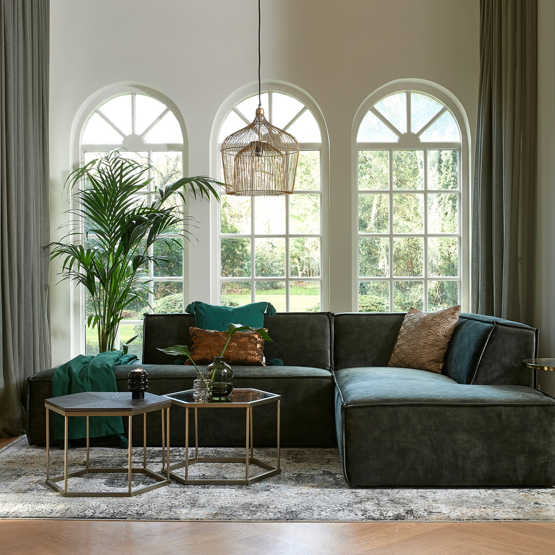 Rivièra Maison Hanglamp 'Manhattan' kleur Goud