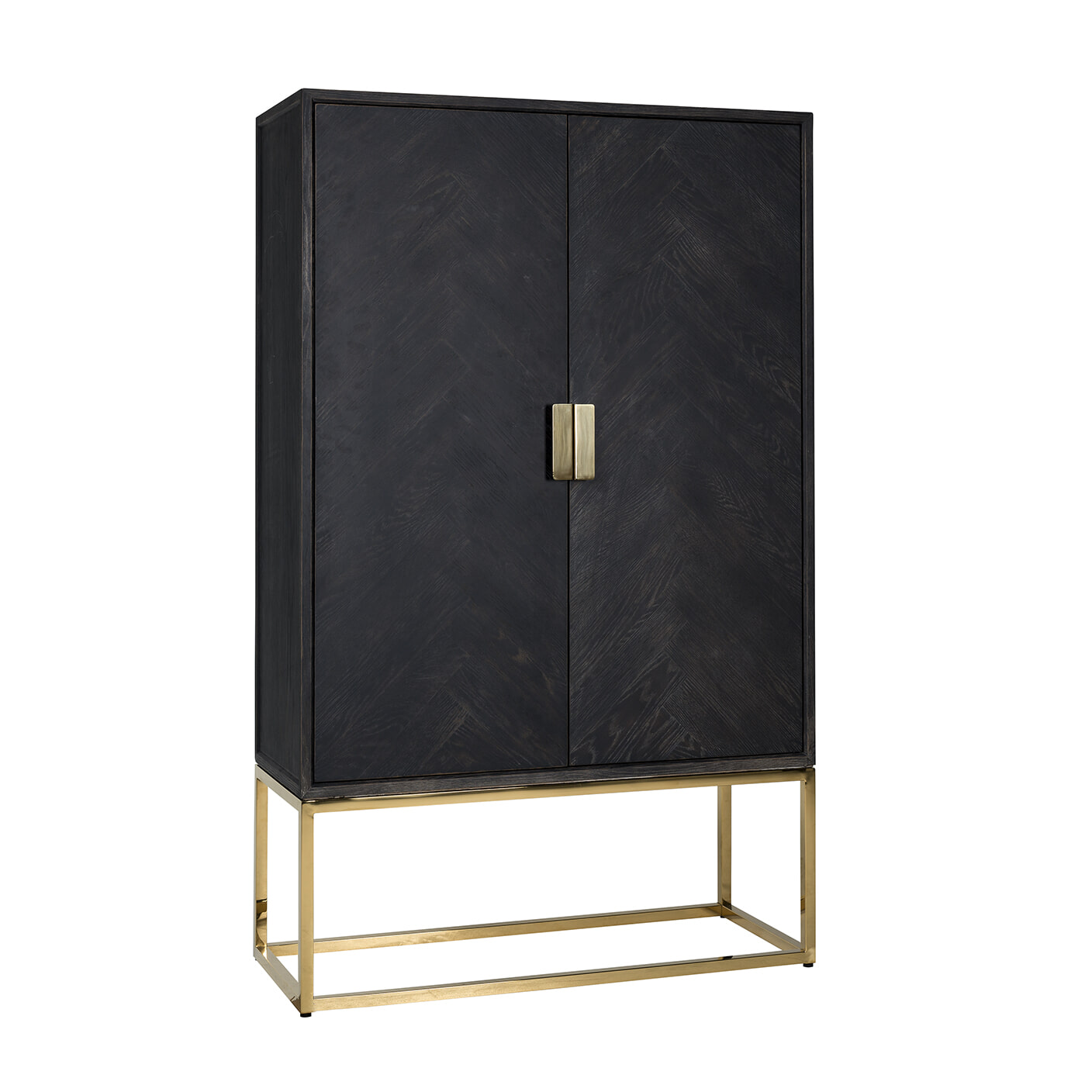 Richmond Opbergkast 'Blackbone' Eiken, kleur Zwart / Goud Richmond Opbergkast 'Blackbone' Eiken, kleur Zwart / Goud