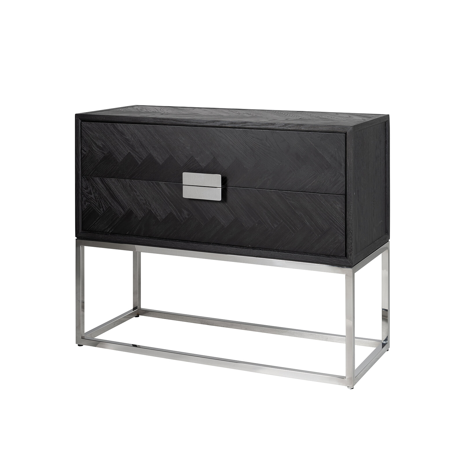Richmond Ladenkast 'Blackbone' Eikenhout en Staal, kleur Zwart / Zilver, 108cm Richmond Ladenkast 'Blackbone' Eikenhout en Staal, kleur Zwart / Zilver, 108cm