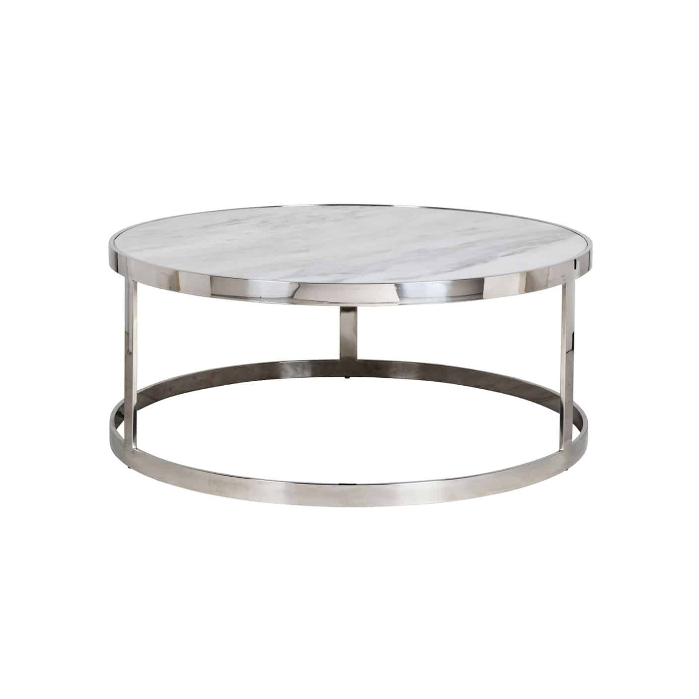 Richmond Ronde Salontafel 'Levanto' Wit Marmer en Staal, Ø95cm Richmond Ronde Salontafel 'Levanto' Wit Marmer en Staal, Ø95cm