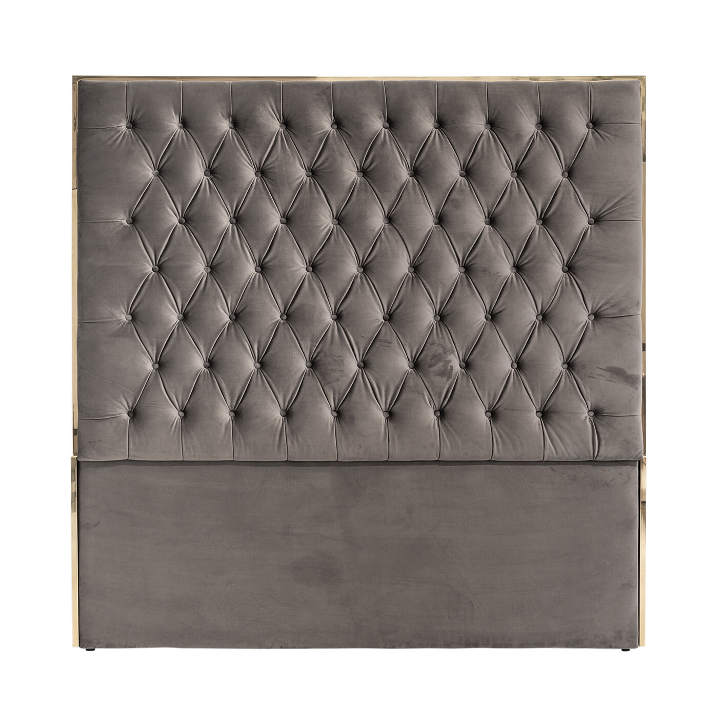 Richmond Hoofdbord 'Lowell' Velvet, kleur Stone / Goud, 180 x 180cm Richmond Hoofdbord 'Lowell' Velvet, kleur Stone / Goud, 180 x 180cm