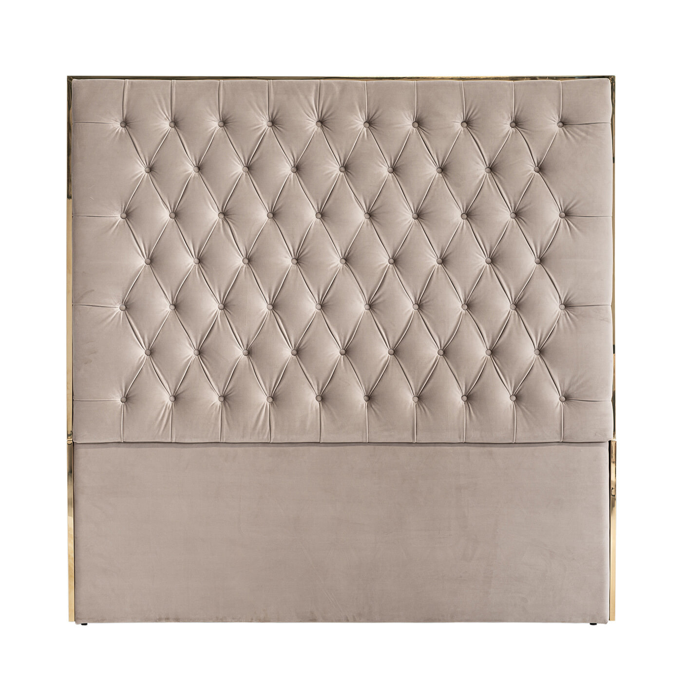 Richmond Hoofdbord 'Lowell' Velvet, kleur Khaki / Goud, 180 x 180cm Richmond Hoofdbord 'Lowell' Velvet, kleur Khaki / Goud, 180 x 180cm