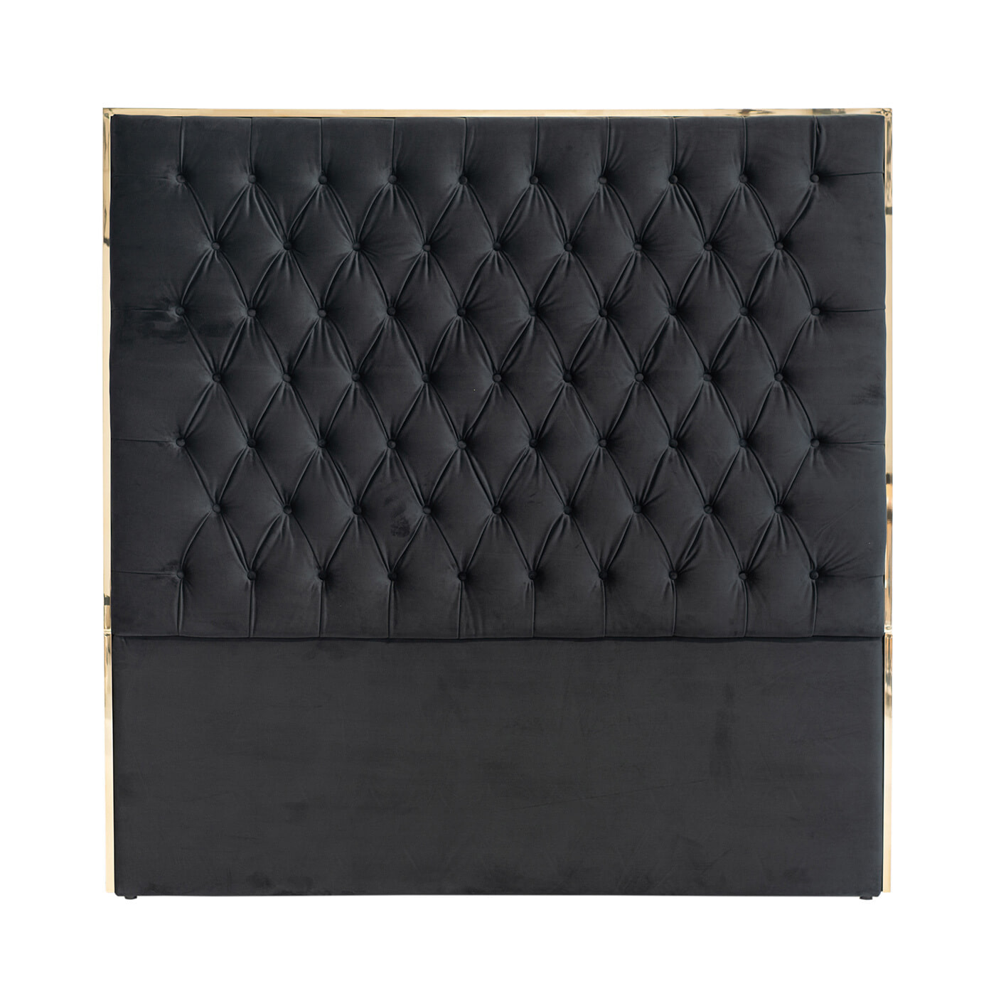 Richmond Hoofdbord 'Lowell' Velvet, kleur Zwart / Goud, 180 x 180cm Richmond Hoofdbord 'Lowell' Velvet, kleur Zwart / Goud, 180 x 180cm