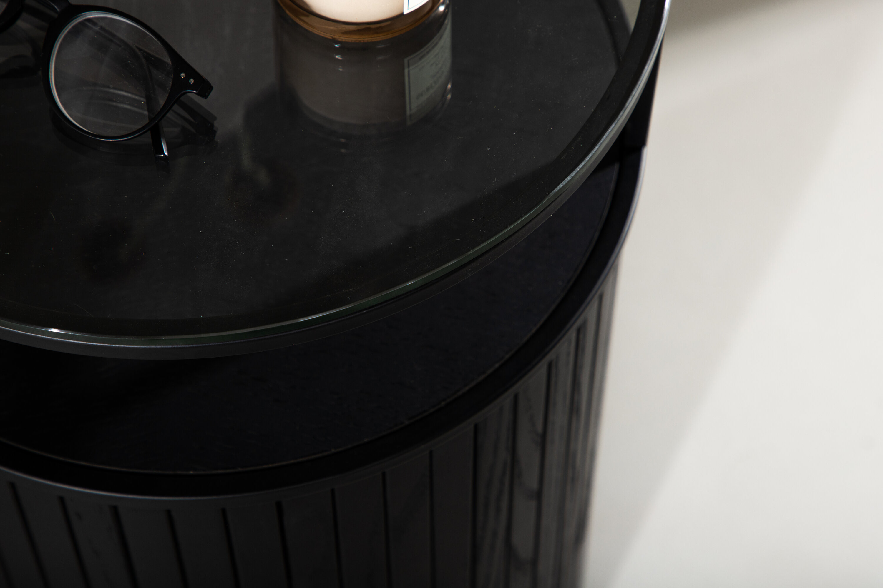 Nohr Ronde Bijzettafel 'Jilliam' Glas, 37cm