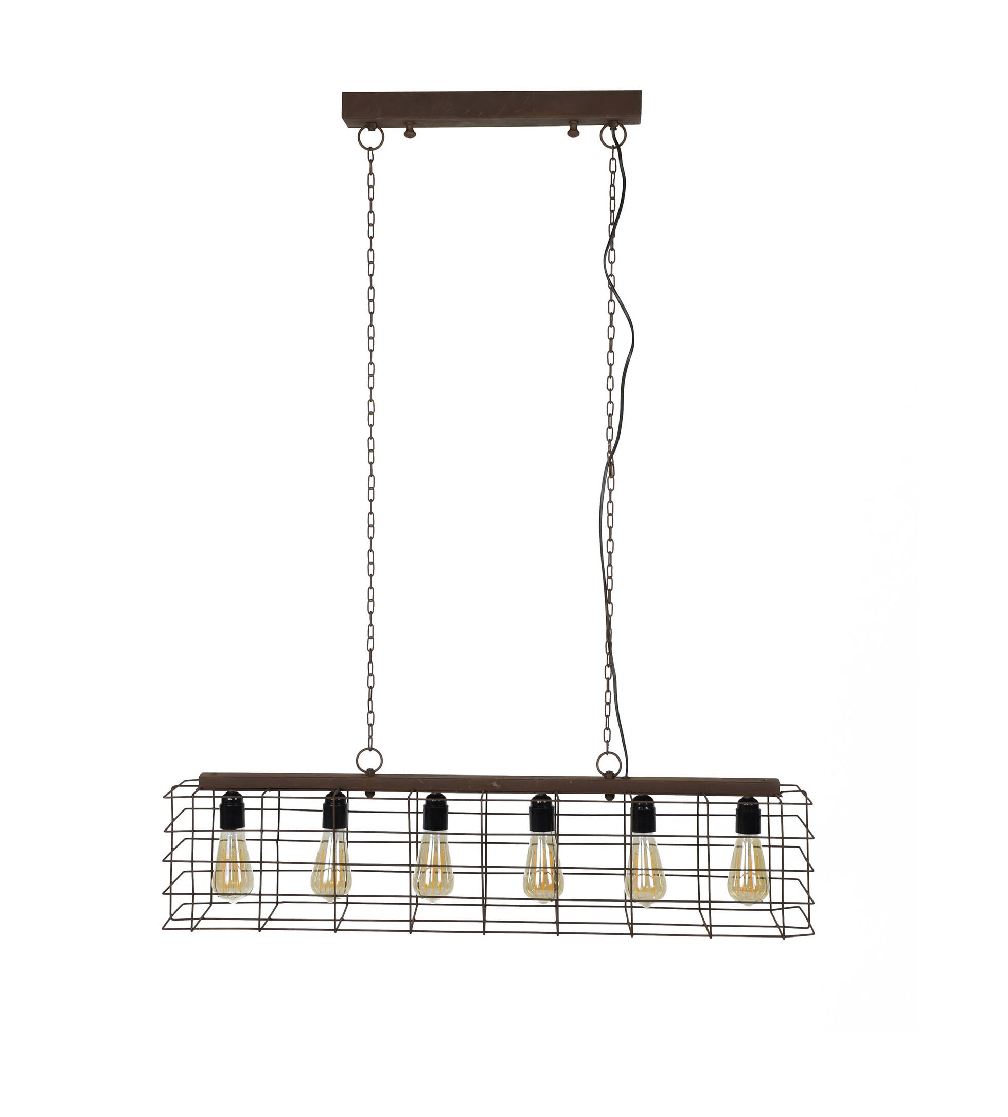 Artistiq Hanglamp 'Andy', 95cm, kleur Bruin Artistiq Hanglamp 'Andy', 95cm, kleur Bruin