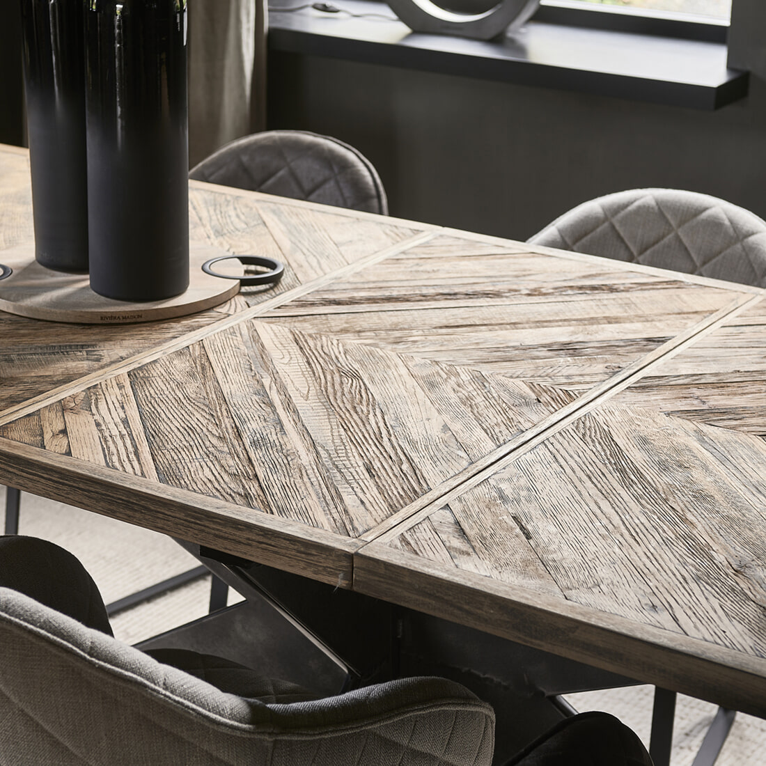 Rivièra Maison Uitschuifbare Eettafel 'Falcon Crest' Eikenhout, 220 - 320 x 100cm