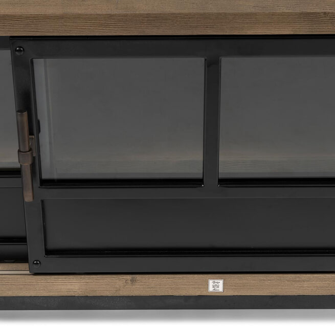 Rivièra Maison TV-meubel 'The Hoxton' Essenhout en Glas, 190cm