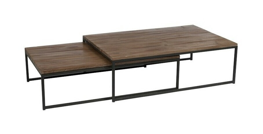 J-Line Salontafel 'Stephanus' Set van 2 stuks, kleur Bruin / Zwart J-Line Salontafel 'Stephanus' Set van 2 stuks, kleur Bruin / Zwart