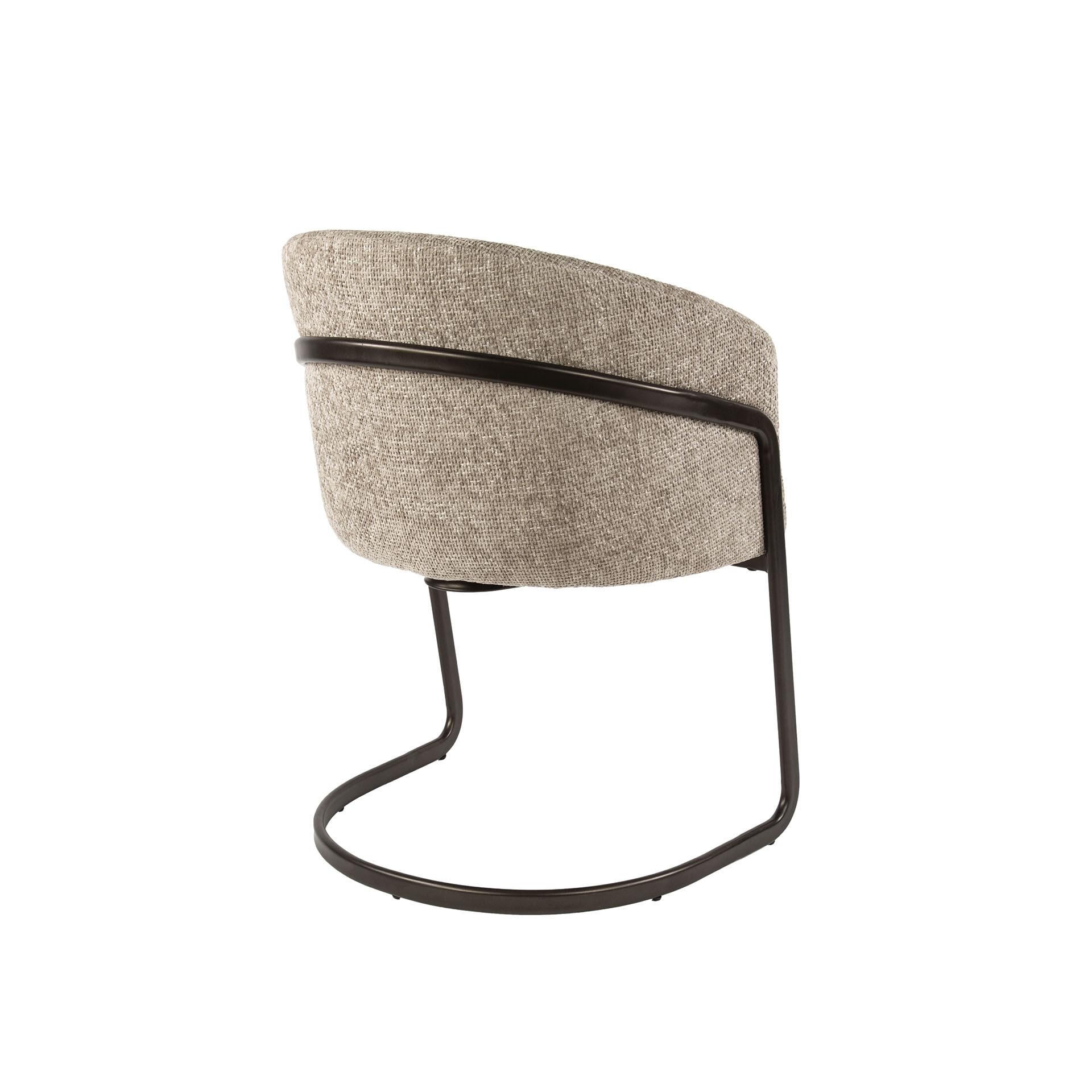 LifestyleFurn Eetkamerstoel 'Lannie' Geweven stof, kleur Zand