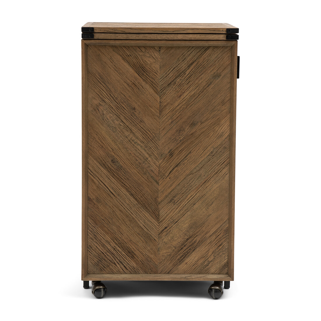 Rivièra Maison Wijnkast 'Portella' Op wielen, Eikenhout