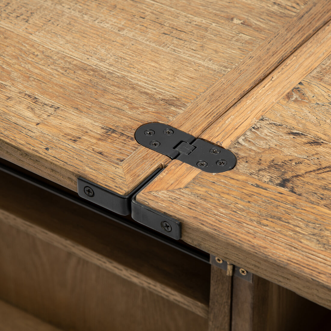 Rivièra Maison Wijnkast 'Portella' Op wielen, Eikenhout