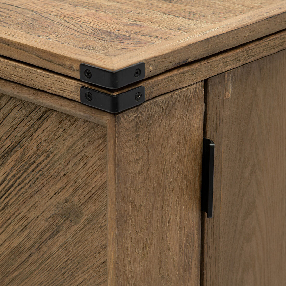 Rivièra Maison Wijnkast 'Portella' Op wielen, Eikenhout