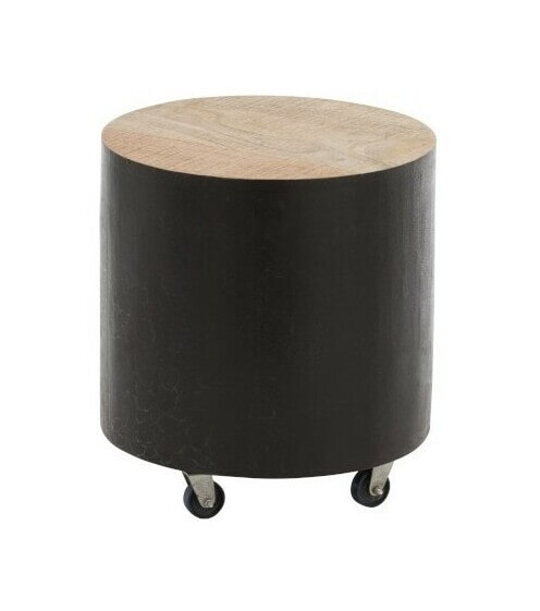 J-Line Bijzettafel 'Baudewijn' Wieltjes, kleur Zwart, Ø40cm J-Line Bijzettafel 'Baudewijn' Wieltjes, kleur Zwart, Ø40cm