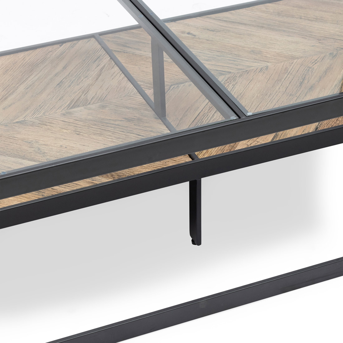 Rivièra Maison Salontafel 'Graydon' Essenhout en Glas, 180 x 80cm