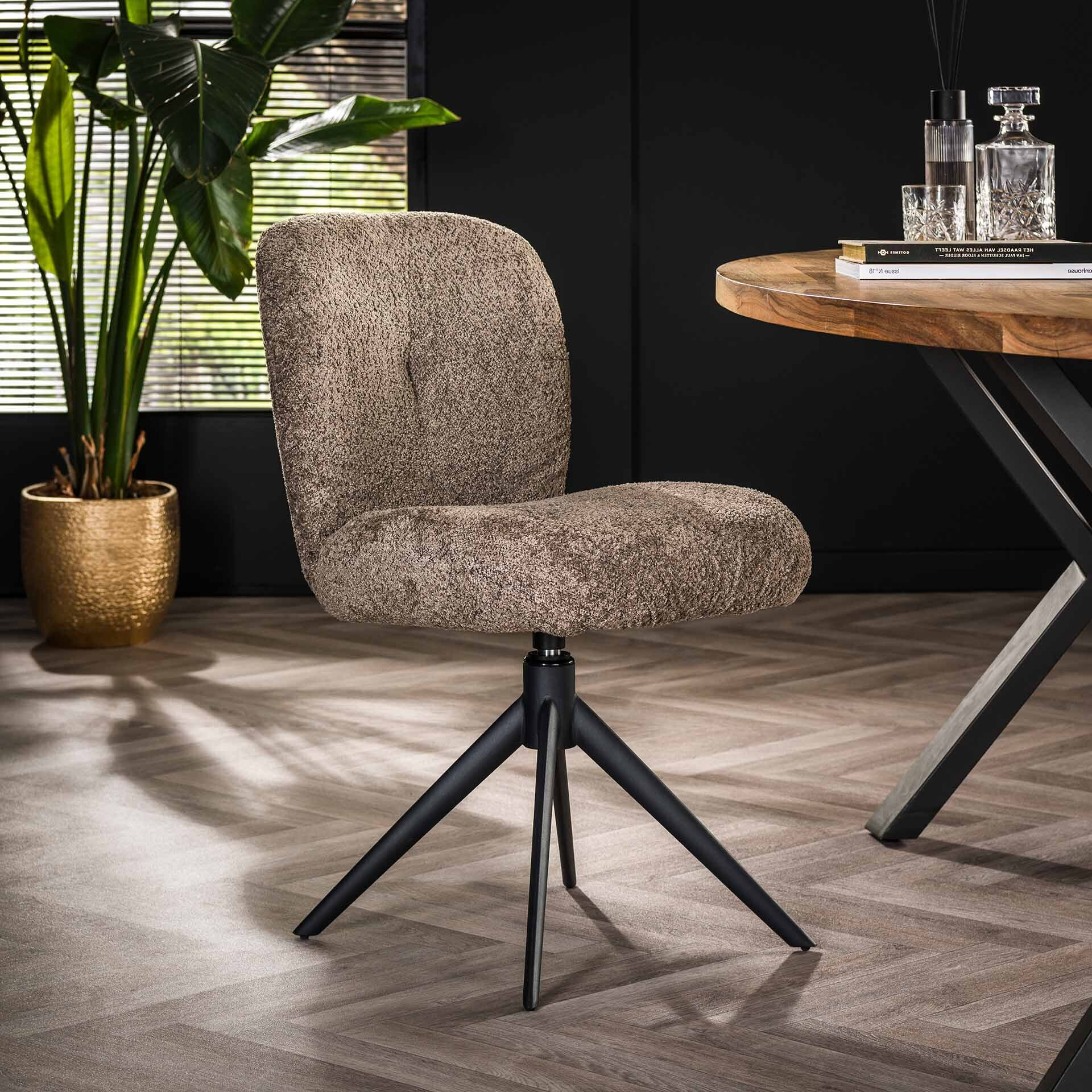 LifestyleFurn Eetkamerstoel Lovie Boucl&eacute; - Taupe