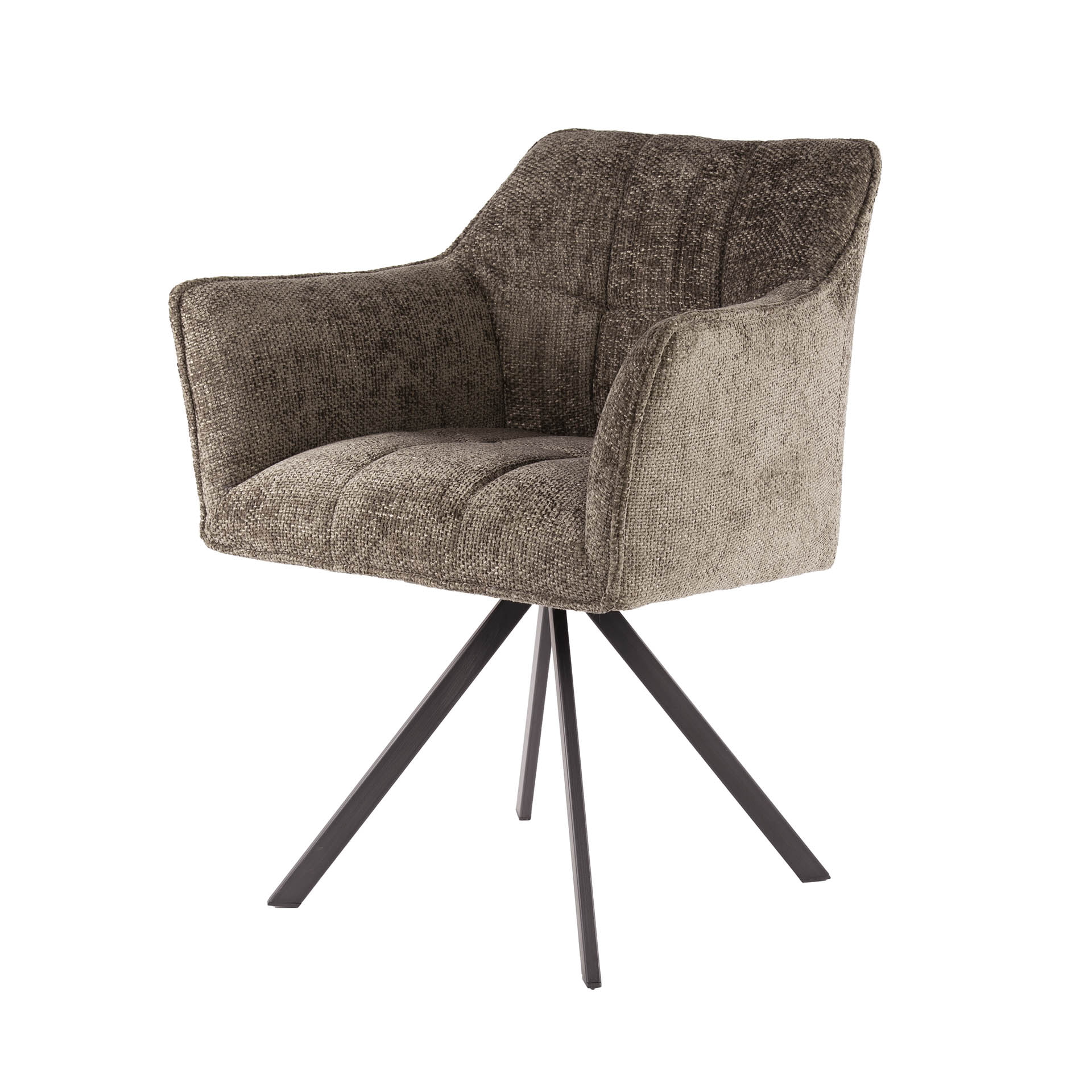 LifestyleFurn Draaibare Eetkamerstoel 'Thandie' Hoven stof, kleur Taupe