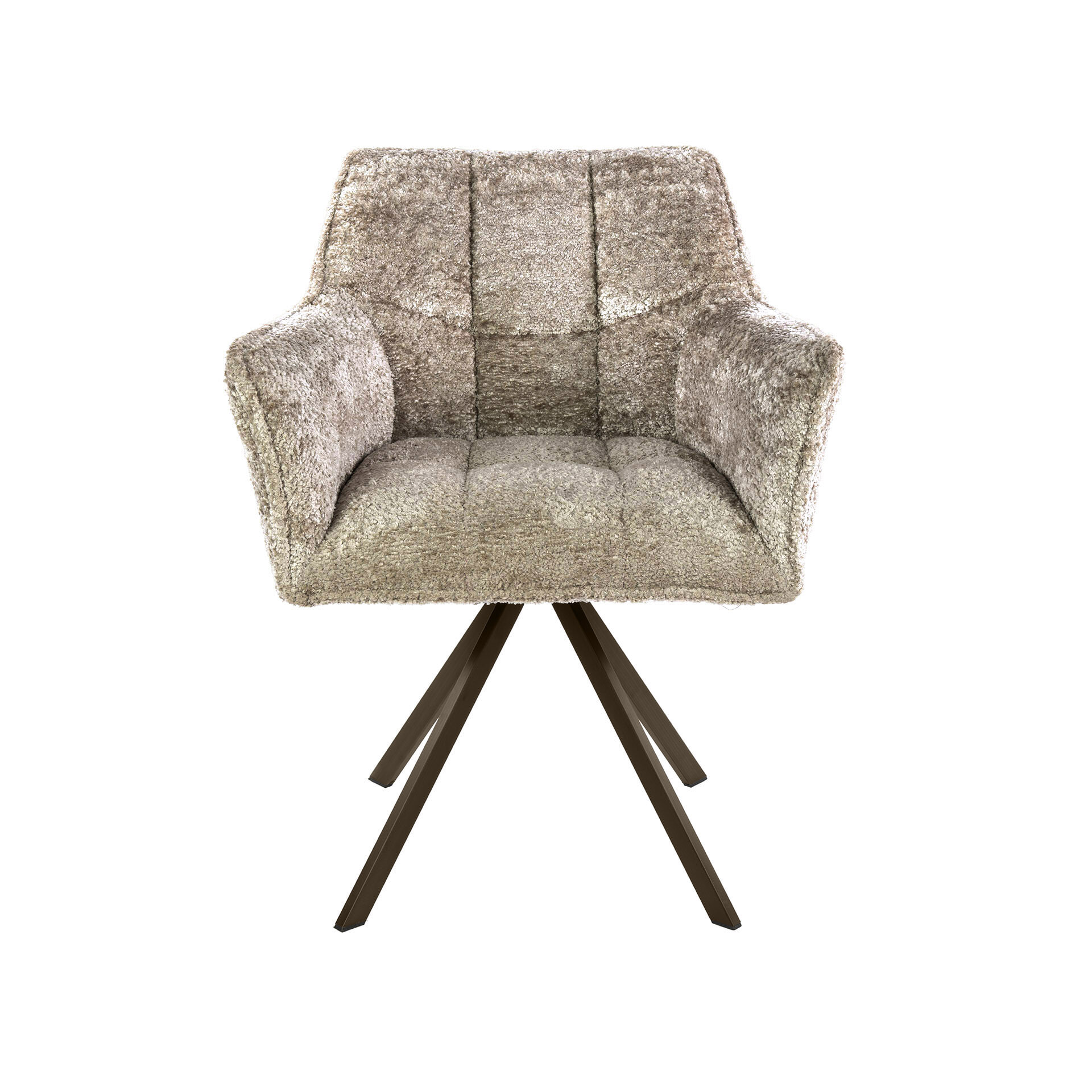 LifestyleFurn Draaibare Eetkamerstoel 'Thandie' Alura stof, kleur Zand/Bruin