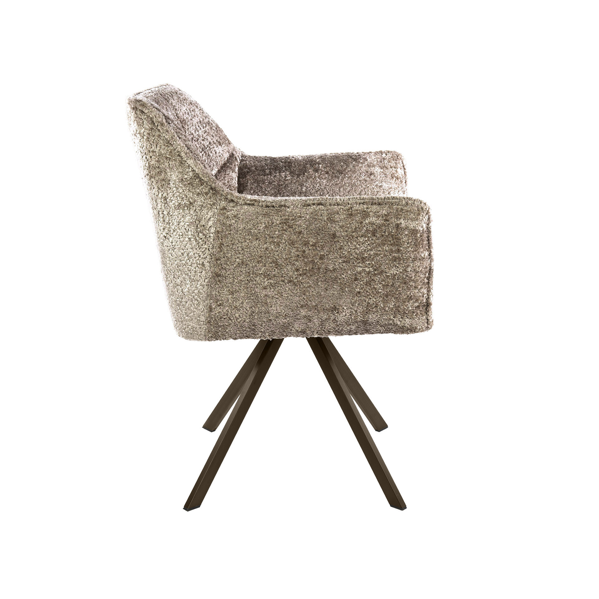 LifestyleFurn Draaibare Eetkamerstoel 'Thandie' Alura stof, kleur Zand/Bruin
