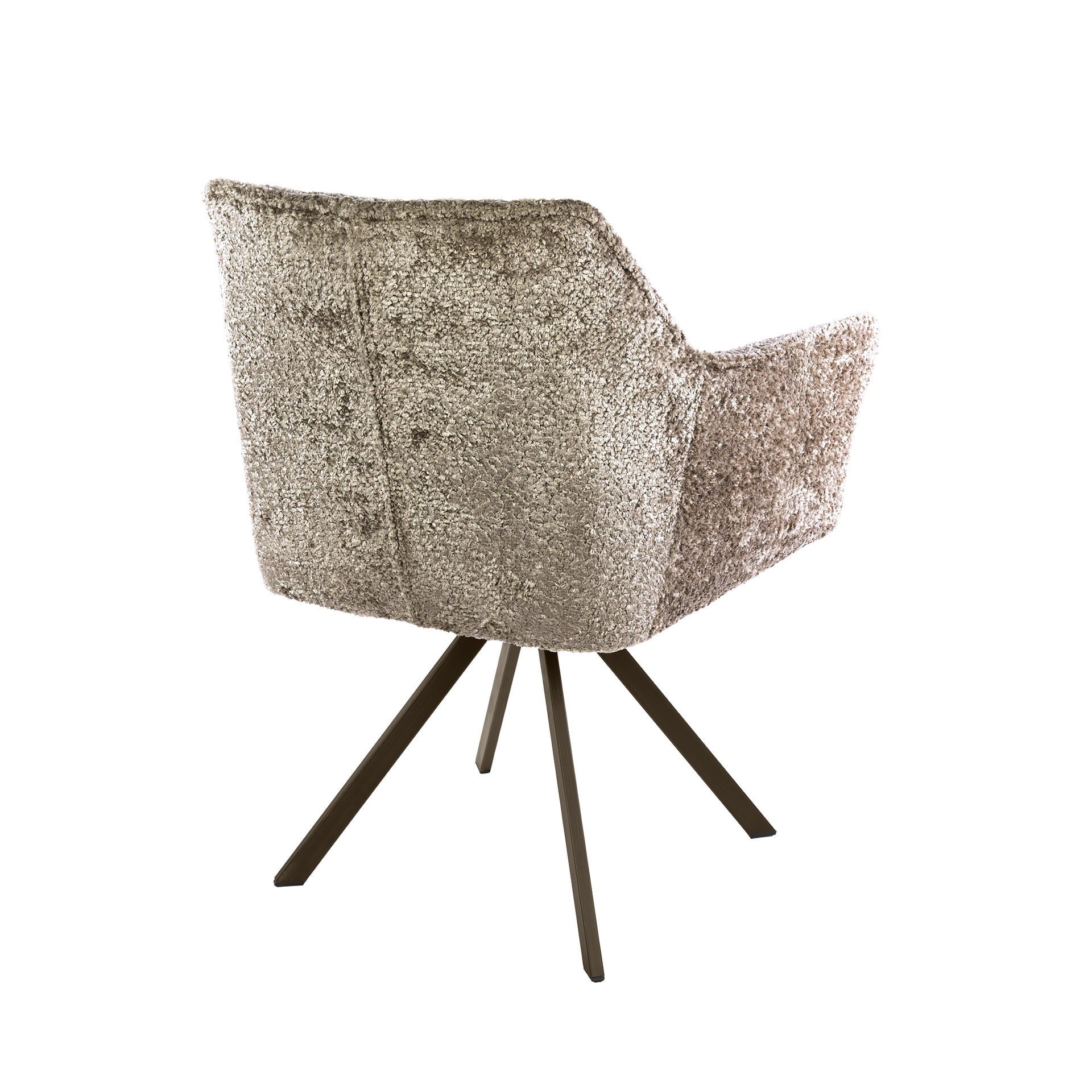 LifestyleFurn Draaibare Eetkamerstoel 'Thandie' Alura stof, kleur Zand/Bruin