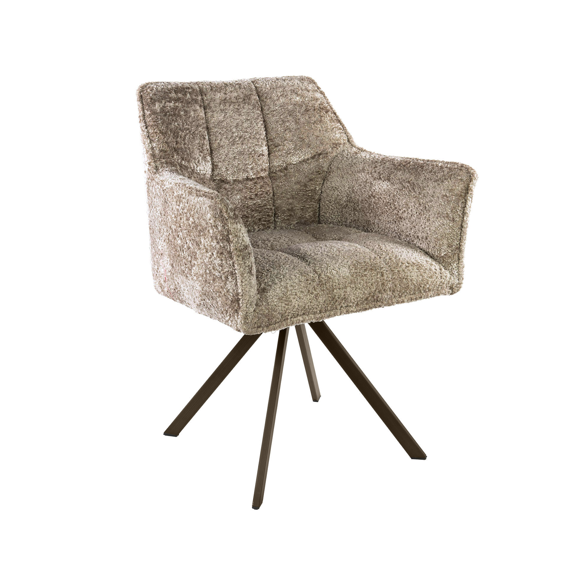 LifestyleFurn Draaibare Eetkamerstoel Thandie Alura stof - Zand/Bruin