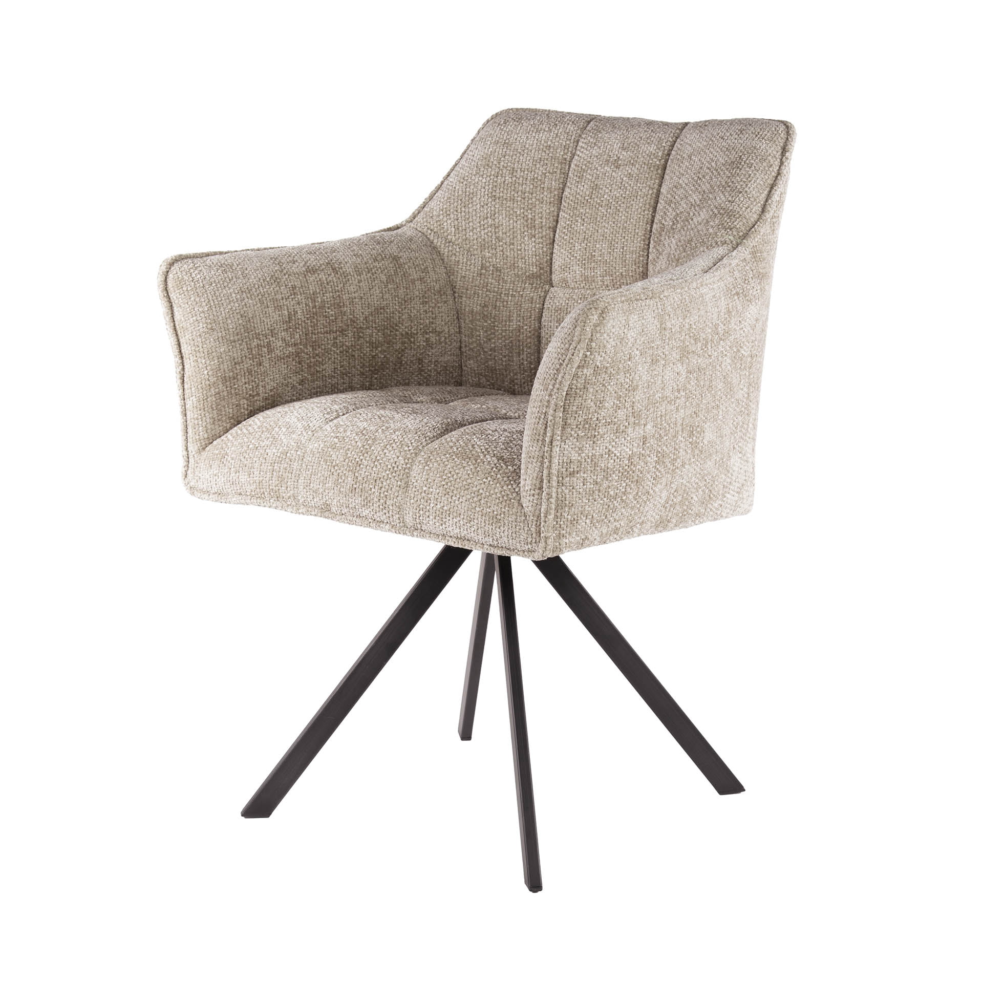 LifestyleFurn Draaibare Eetkamerstoel 'Thandie' Hoven stof, kleur Zand