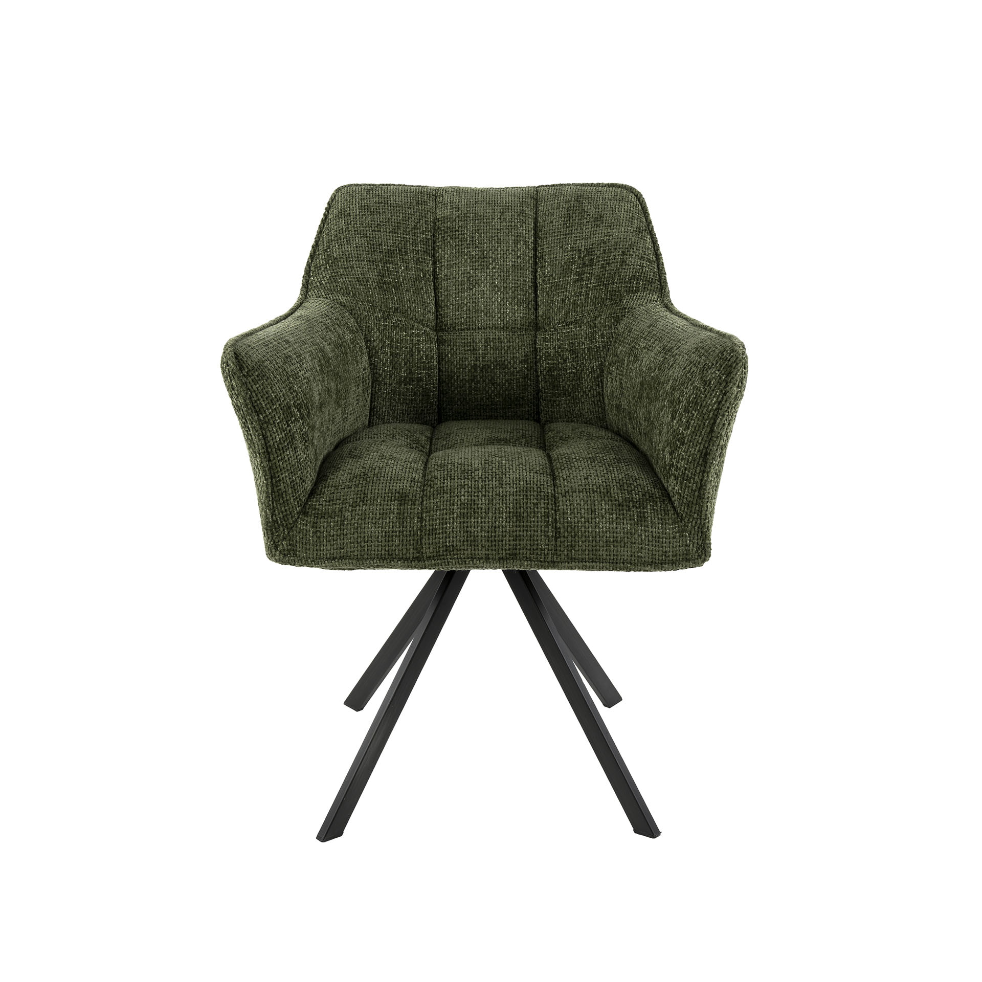 LifestyleFurn Draaibare Eetkamerstoel 'Thandie' Hoven stof, kleur Groen