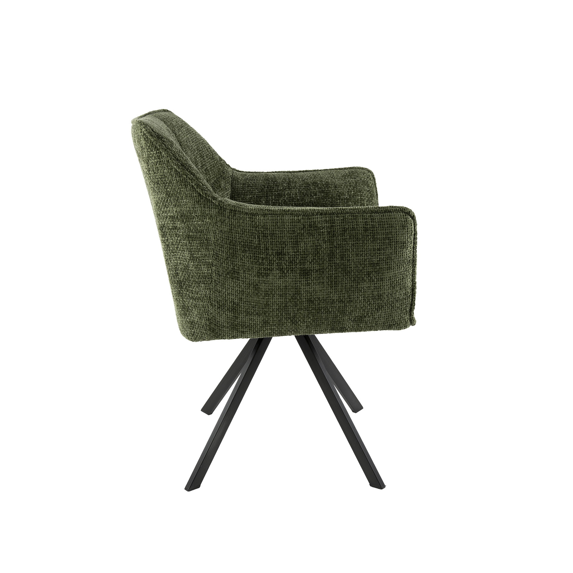 LifestyleFurn Draaibare Eetkamerstoel 'Thandie' Hoven stof, kleur Groen
