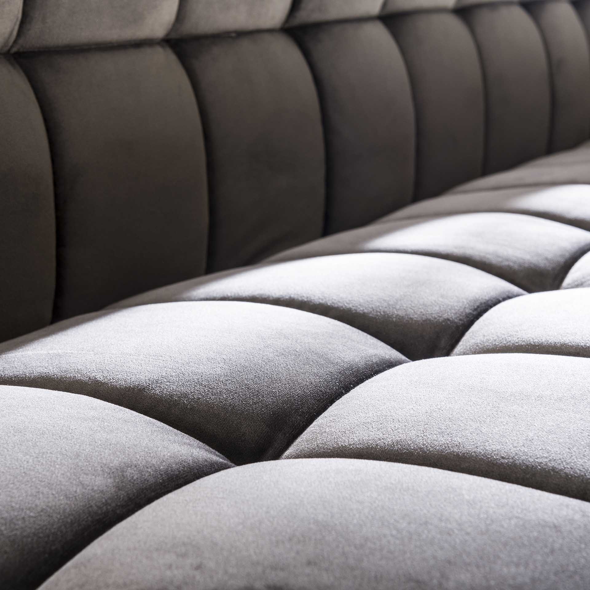LifestyleFurn Eetkamerbank 'Thandie' Velvet, 180cm, kleur Antraciet