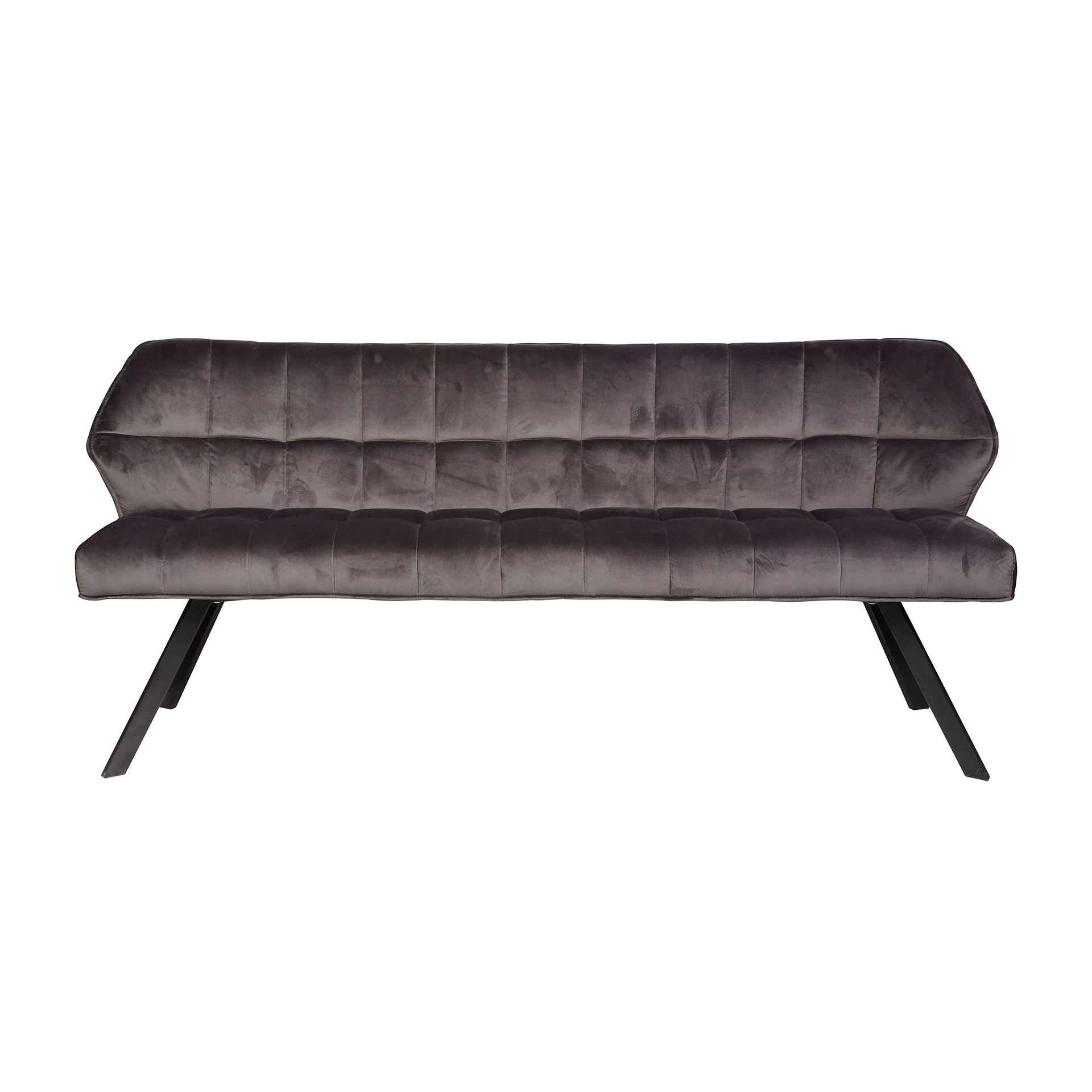 LifestyleFurn Eetkamerbank 'Thandie' Velvet, 180cm, kleur Antraciet