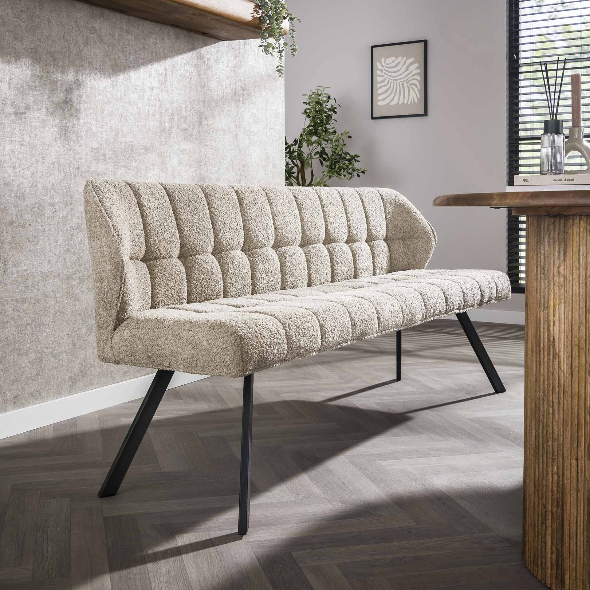 LifestyleFurn Eetkamerbank 'Thandie' Bouclé, 180cm