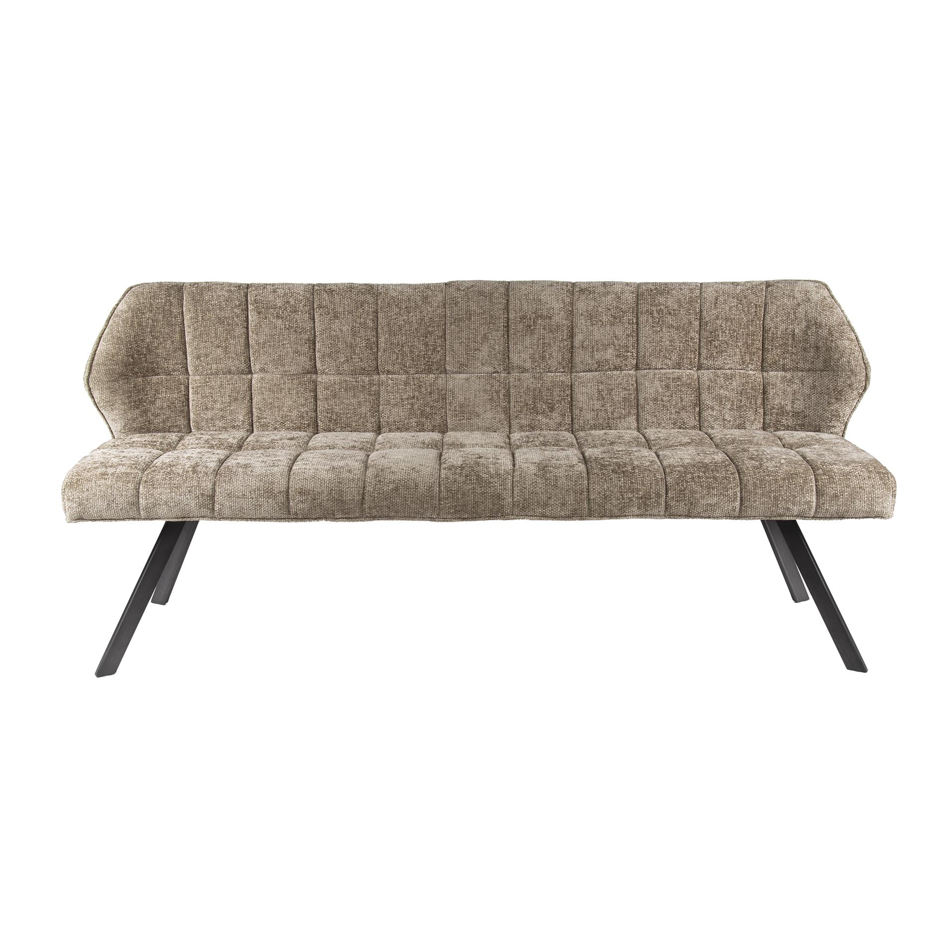 LifestyleFurn Eetkamerbank 'Thandie' Hoven stof, 180cm, kleur Champagne